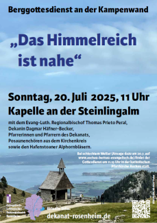 Plakat mit dem Titel Das Himmelreich ist nahe